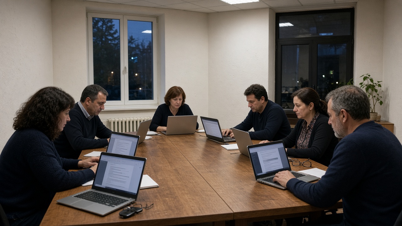 Sală de curs Norvina: laptopuri și analiză a textelor generate de IA